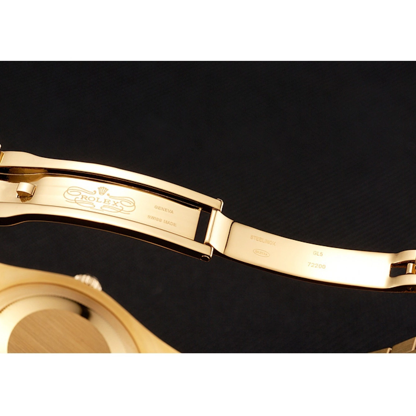 Best AAA Replica Sites Day-Date Bracelet Gold Diamonds 1454101 And Black Swiss Rolex Rubies Dial 0626